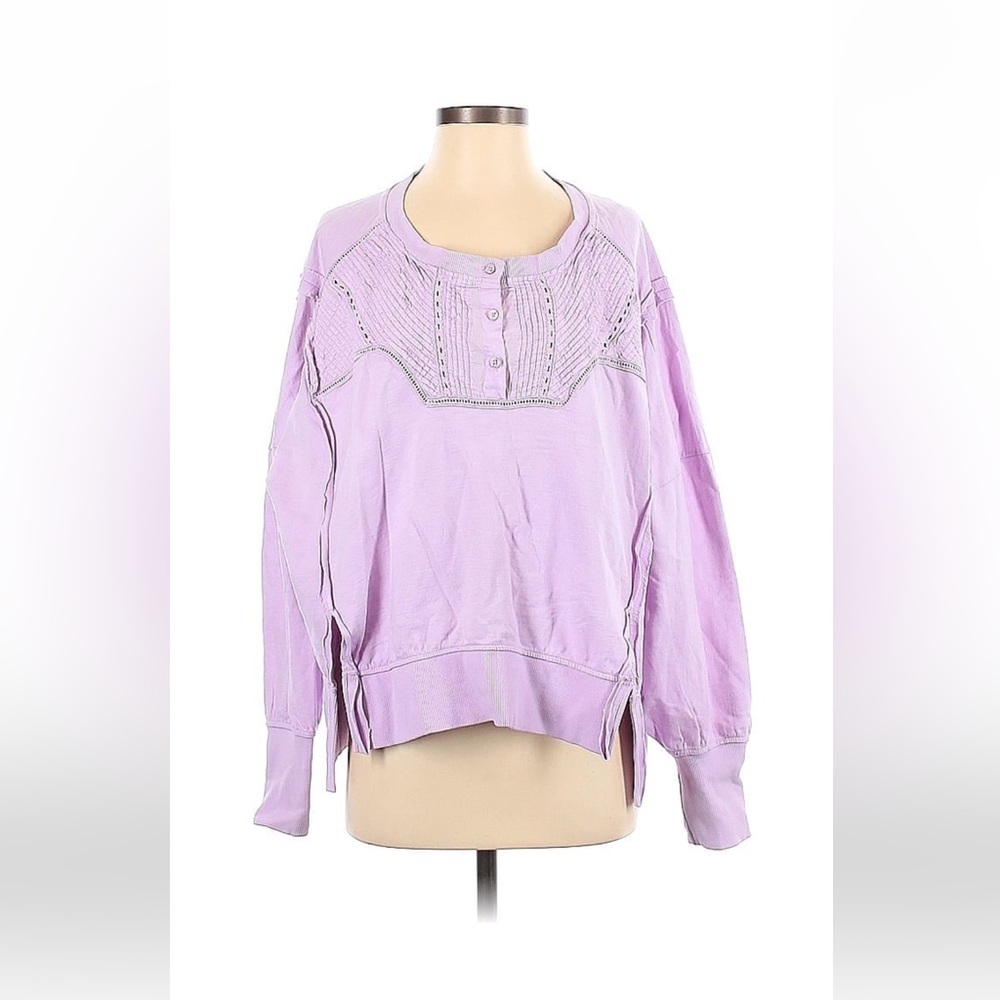 Anthropologie women’s 100% cotton lavender oversized sweatshirt xs
